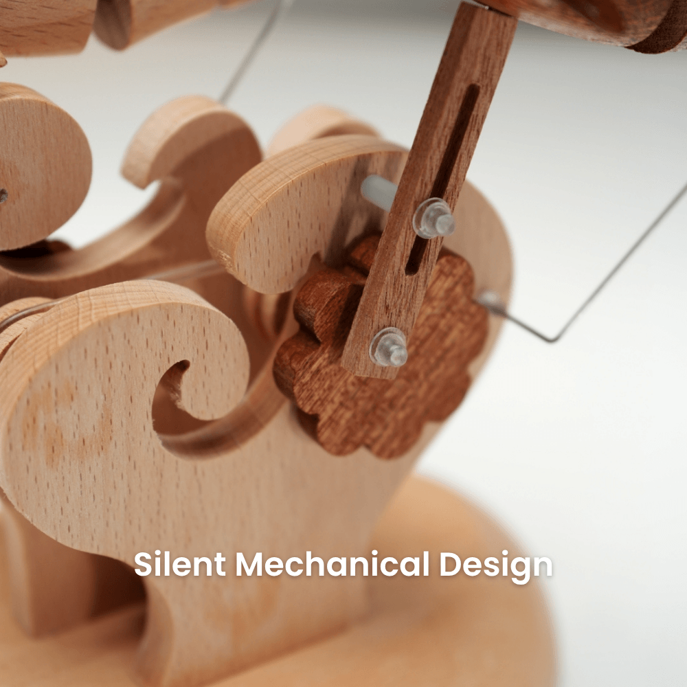 Handcrafted Wooden Dolphin Automaton | Kinetic Ocean Art for Desk Decor