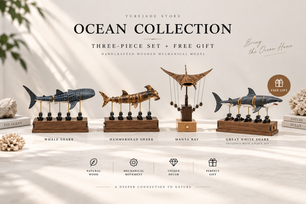 Handcrafted Wooden Ocean Animal Mechanical Model