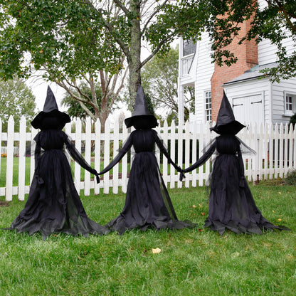 Set of 3 Illuminated Halloween Witches
