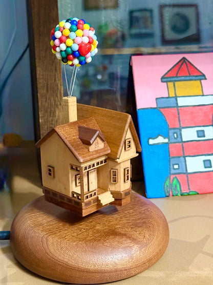 Handcrafted Magnetic Levitating Wooden Flying House
