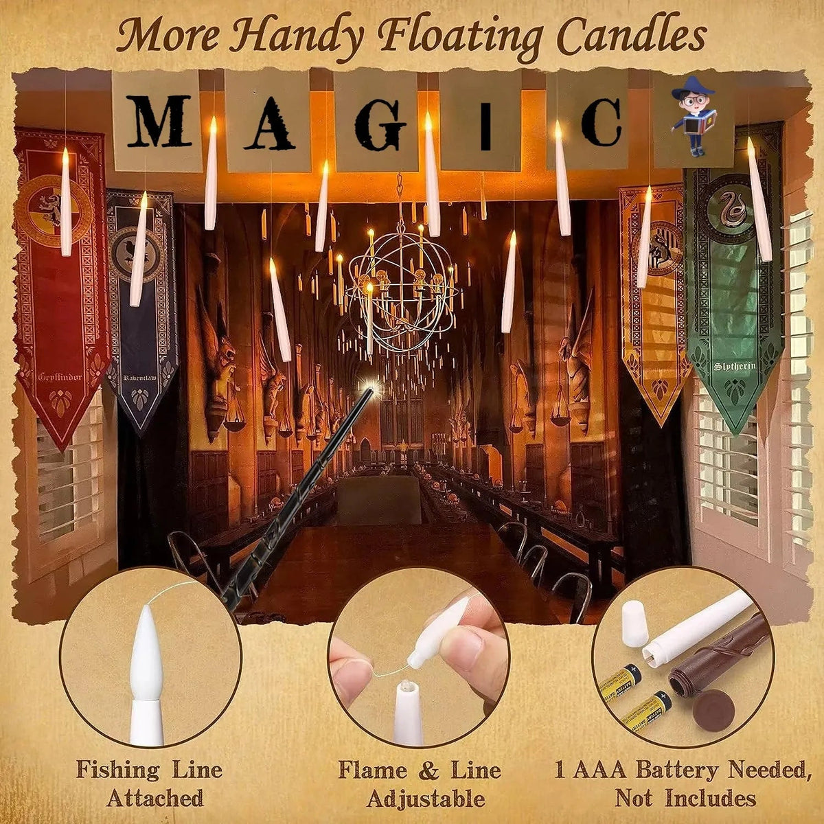 LED Floating Candles with Magic Wand Control