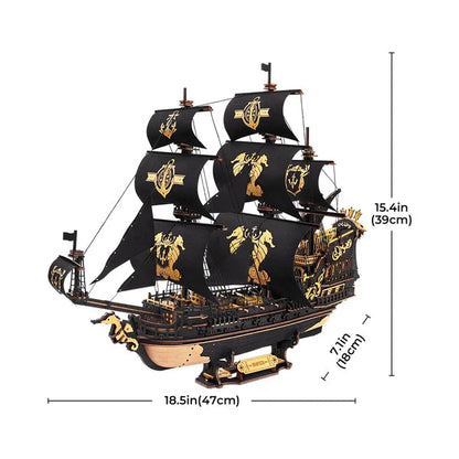 The Seahorse Barque 3D Wooden Puzzle,603  Number of pieces