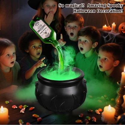 Cauldron Halloween Decor (With Magic Floating Potion Bottles & Diffuser)
