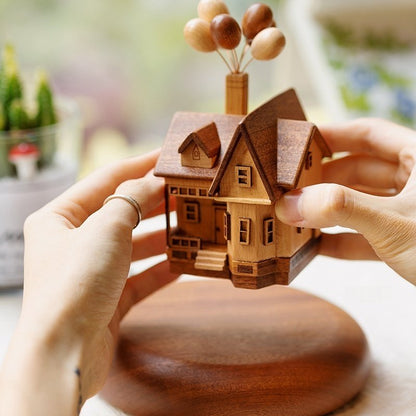 Handcrafted Magnetic Levitating Wooden Flying House