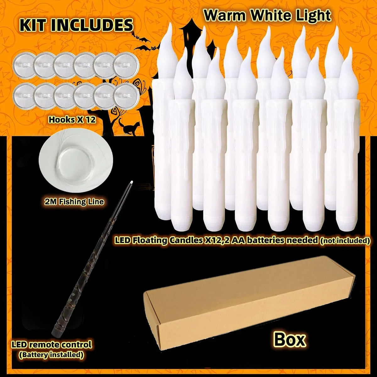 LED Floating Candles with Magic Wand Control