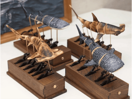 Handcrafted Wooden Ocean Animal Mechanical Model