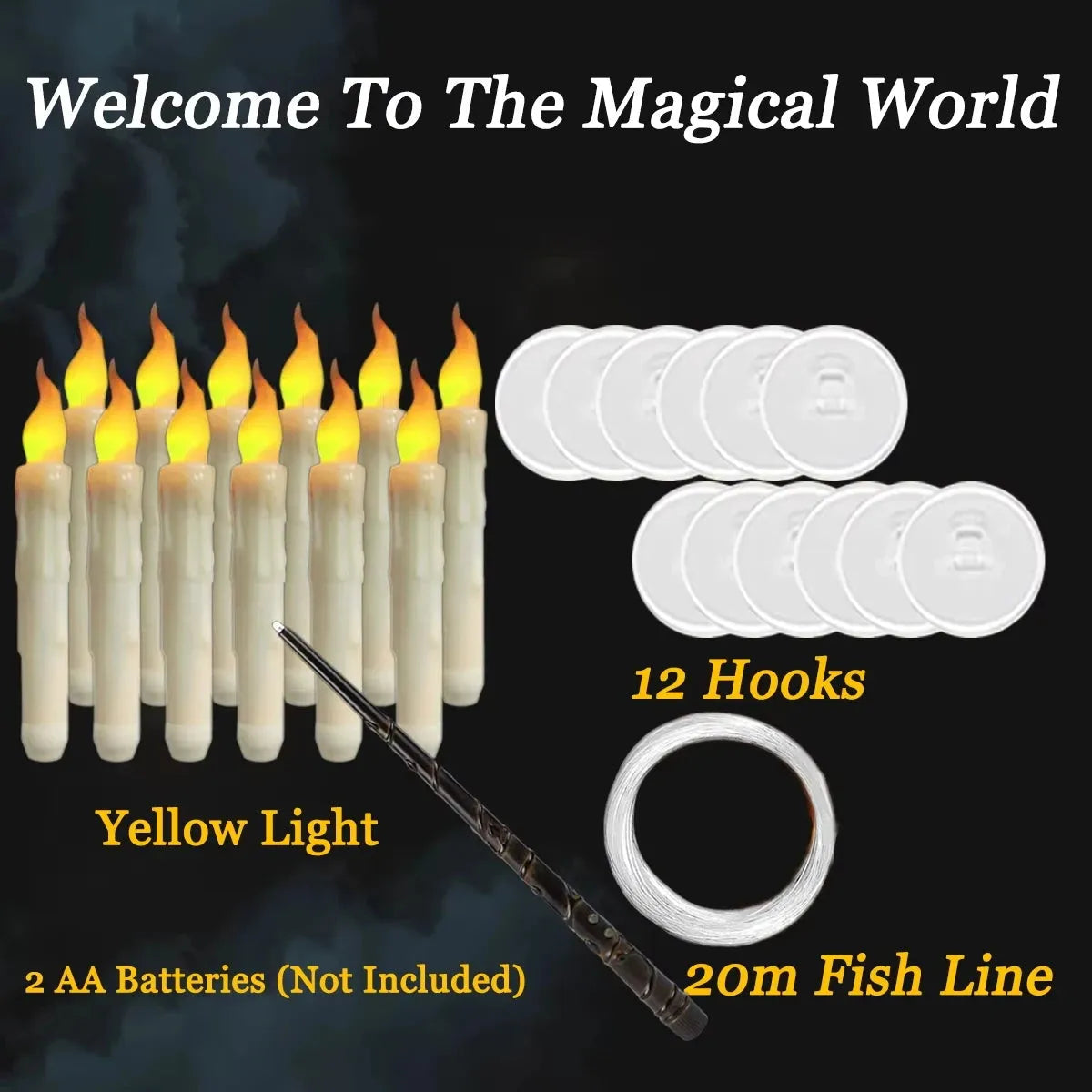 LED Floating Candles with Magic Wand Control