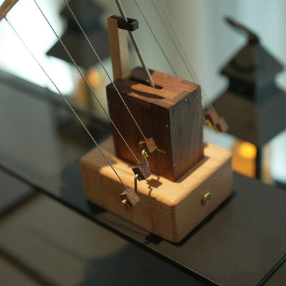 Handcrafted Wooden Manta Ray Automaton — Kinetic Desk Sculpture | CHAMELEON