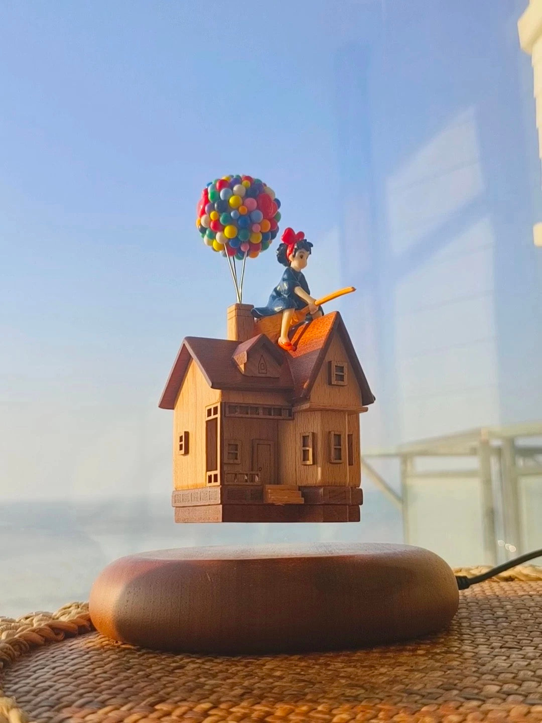 Handcrafted Magnetic Levitating Wooden Flying House
