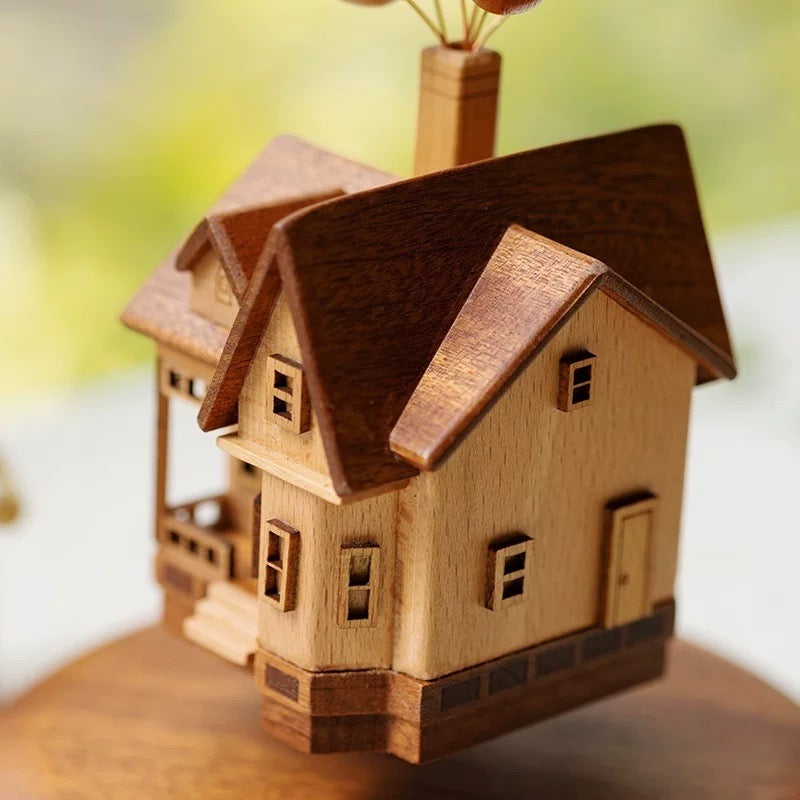 Handcrafted Magnetic Levitating Wooden Flying House