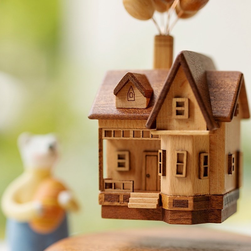 Handcrafted Magnetic Levitating Wooden Flying House