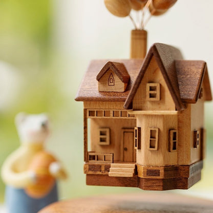 Handcrafted Magnetic Levitating Wooden Flying House