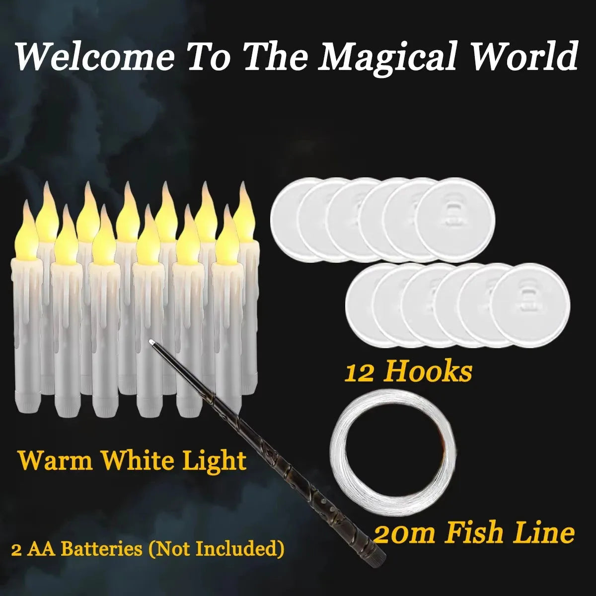 LED Floating Candles with Magic Wand Control