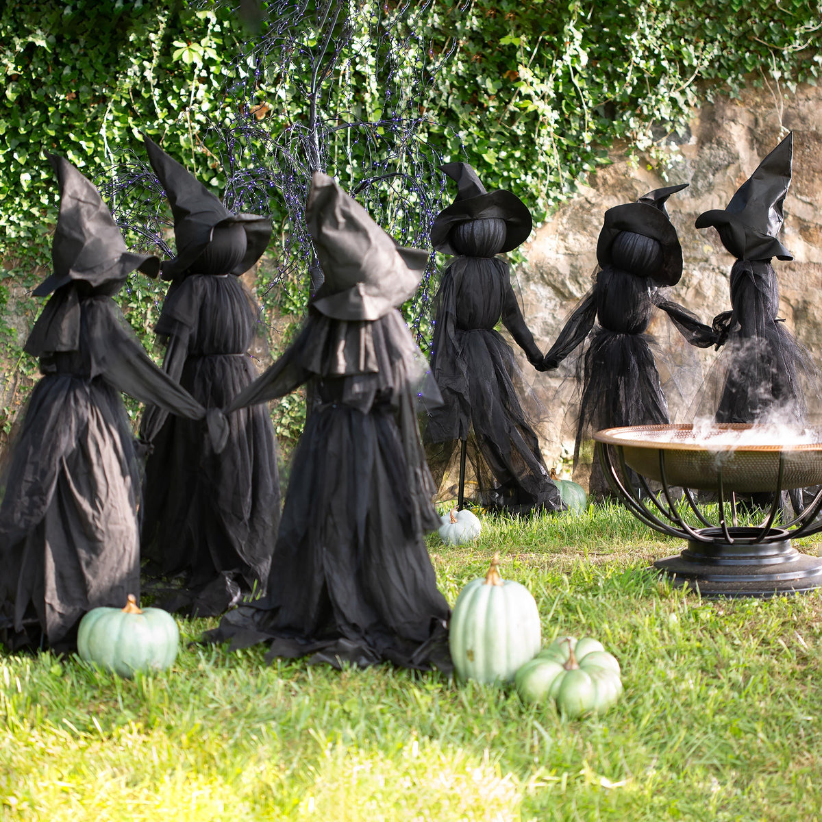 Set of 3 Illuminated Halloween Witches